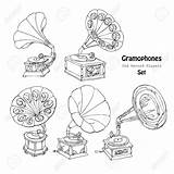 Player Record Drawing Old Gramophone Getdrawings Drawn sketch template
