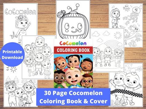 cocomelon coloring book  kids cocomelon birthday party etsy