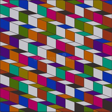 The Dark And Colorful Rectangle Pattern Wallpaper Stock Illustration