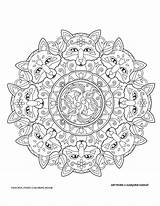 Coloring Pages Fox Foxes Mandala Fanciful Haven Creative Flowers sketch template