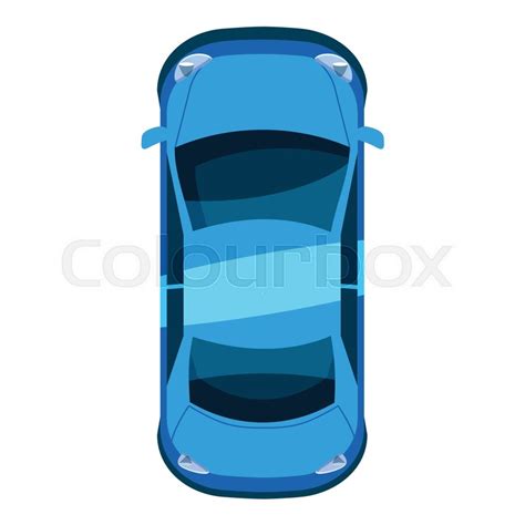 Blue Car Top View Icon Isometric 3d Stock Vector