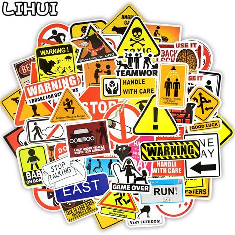 pcs banning signs stickers warning danger reminder waterproof decal