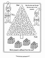 Christmas Printable Pages Coloring Sheets Kids Maze Tree Mazes Activity Activities Colouring Town Puzzles Worksheets Printables Color Print Holiday Easy sketch template