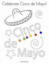 Coloring Cinco Mayo May 5th Celebrate Built California Usa Happy Twistynoodle Cursive Noodle sketch template