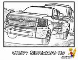 Silverado Colouring Yescoloring Lifted Jacked Colorear Rigs Lorry Camionetas sketch template