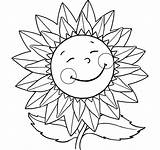 Sunflower Coloring Pages Simple Kids Smiling Drawing End Summer Flowers Print Getdrawings Printable Colour Flower Color Easy Paintingvalley Choose Board sketch template