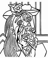 Picasso Pleure Coloriages Weinende Weeping Adulte Kleurplaat Kleurplaten Kolorowanki 1001 Relajante Relaksacyjne Adultes Płacząca Kobieta Bacchanale Malvorlagen sketch template