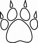 Paw Print Outline Dog Clipart Clip Template Footprint Prints Printable Bobcat Panther Wolf Cougar Animal Claws Tiger Bear Coloring Bulldog sketch template