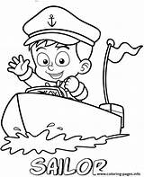 Sailor Professions Policeman Printable Easy Topcoloringpages sketch template