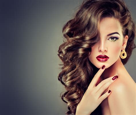 beautiful models beauty hair red background image for free download