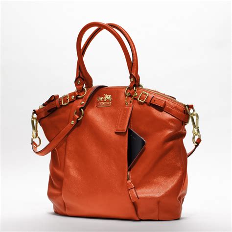 urbane mannequin ♦ special order coach new madison leather lindsey satchel 18641 brass persimmon