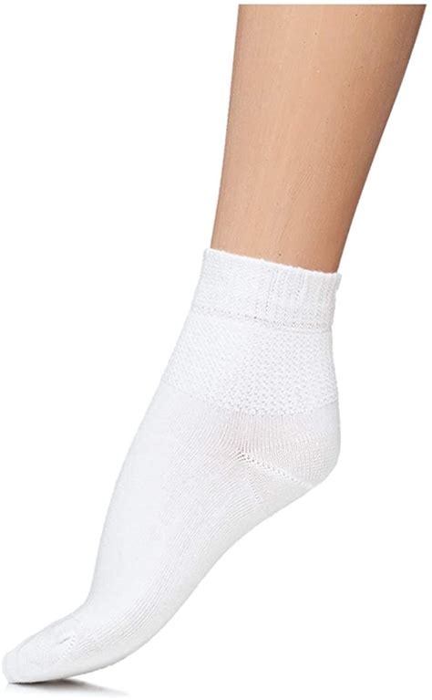 hugh ugoli lightweight women s diabetic ankle socks bamboo white size