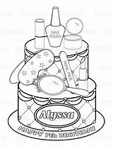 Spa Coloring Party Printable Pages Cake Kids Personalized Sheets Favor Color Birthday Themed Childrens Print Pdf  Jpeg Activity Colouring sketch template