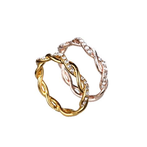 Kuniu Twist Wedding Ring Rose Gold Size 6 7 8 9 10 Twist Ring Bridal