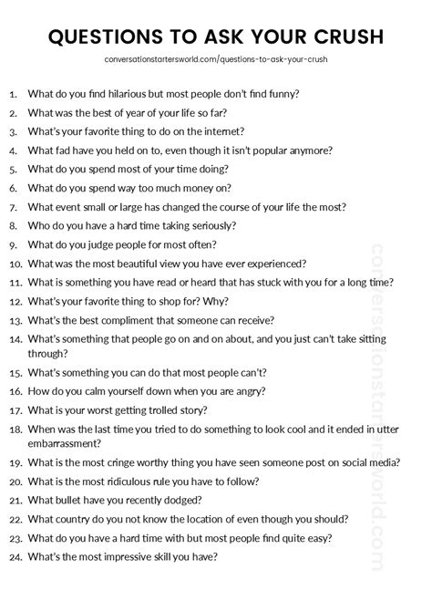 Questions To Ask Your Crush Interesting Questions For