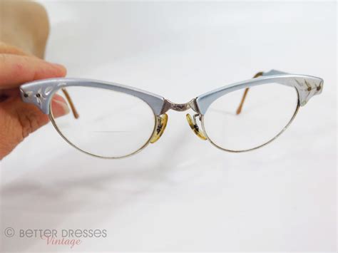 50s artcraft silver aluminum cat eye glasses better dresses vintage
