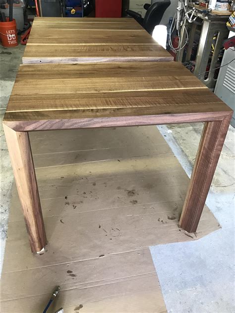 buy hand made modern solid black walnut table with leaf