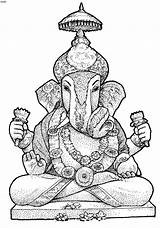 Coloring Pages Ganesha Ganesh Ganpati Bappa Book Sketch Print Template Afkomstig 4to40 Van sketch template