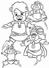 Coloring Pages Robin Hood Bear Coloringpages1001 Bears Color Printable Gummi Disney sketch template
