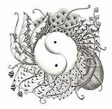 Yang Yin Ying Zentangle Zentangles Mandala Drawings Via Tangle Patterns Flickr Coloring Ml Studio Choose Board Symbols Voor Mandalas Tattoo sketch template