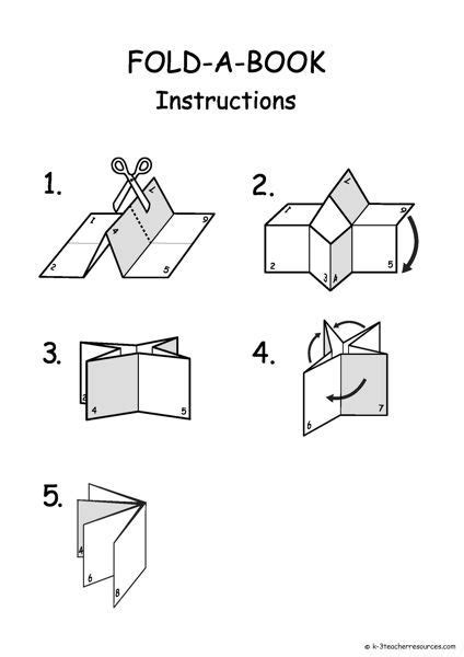 printable  editable folding book template book folding templates