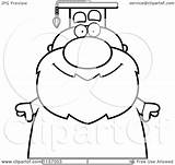 Professor Clipart Cartoon Senior Vector Shocked Royalty Thoman Cory Sad Outlined Coloring Graduation Chubby Bored Gown Clipartof 2021 sketch template