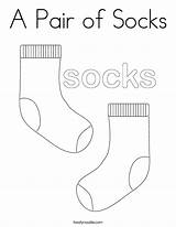 Socks Pair Coloring Sock Template Worksheet Drawing Twistynoodle Noodle Fox 2s Pages Pairing Built California Usa Print Twisty sketch template