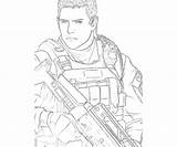 Resident Evil Coloring Pages Chris Redfield Color Getcolorings sketch template