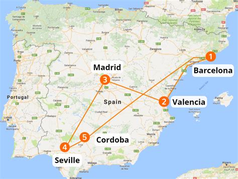 travel spain  train barcelona valencia madrid seville granada