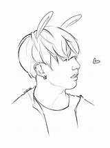 Coloring Jungkook Drawing Bts Pages Kpop Book Sheets Drawings Army Logo Easy Exo Line Kids Color Sketch Sheet Print Cute sketch template