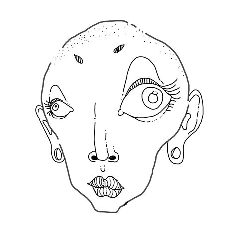 weird face drawing