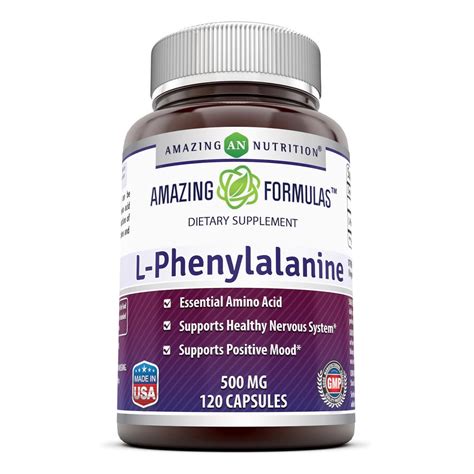 Amazing Formulas L Phenylalanine Dietary Supplement 500 Mg 120 Capsule
