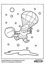 Coloring Parachute Christmas Kidloland Santa Worksheets Pages Printable sketch template