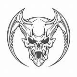 Drawing Devil Skull Scary Drawings Paintingvalley sketch template