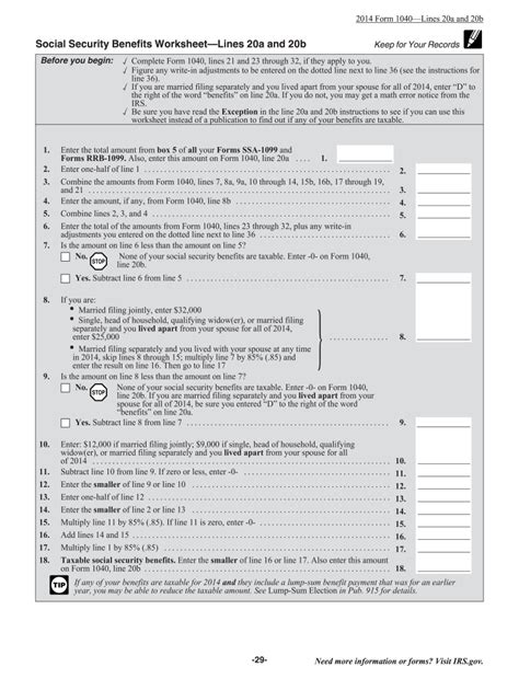 taxable social security worksheet  fill   sign printable