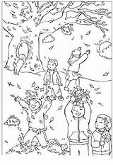 Coloring Leaves Pages Autumn Colouring Jesień Catching Kolorowanki Sheets Harajuku Dla Dzieci Kuu Fall Do Children Druku Navštívit Podzim Leaf sketch template