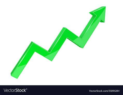 financial indication arrow  green  graph vector image