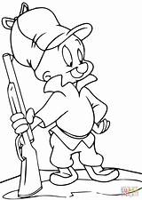 Elmer Fudd Coloring Pages Looney Tunes Leghorn Foghorn Cartoon Printable Print Drawings Supercoloring Color Smiling Template Character Disney Characters Getcolorings sketch template
