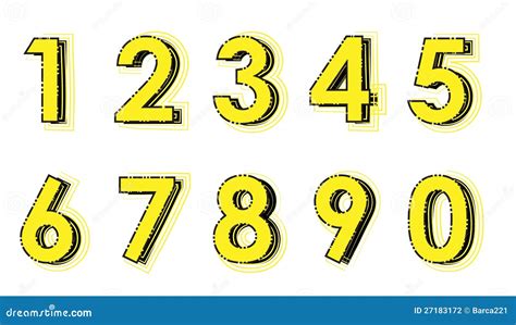 yellow numbers stock vector illustration  number pound