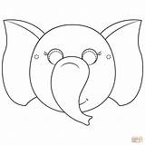 Elefante Mascara Maschere Carnevale Elefant Vaca Maschera Supercoloring Stampare sketch template