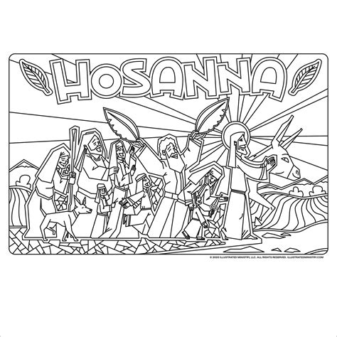hosanna coloring page poster illustrated ministry