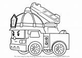 Fire Truck Poli Robocar Roy Draw Drawing Step Cartoon Coloring Coloriage Easy Tutorials Kids Drawingtutorials101 Pages Bucky Choose Board sketch template