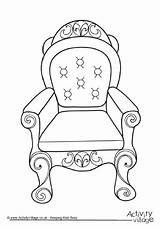 Throne Colouring Coloring Chair Clipart Queen Pages Drawing Buckingham Palace Royal Printable Crown Birthday Jewels Kids Cute Color Family Activityvillage sketch template