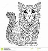 Zentangle Coloring Cat Drawing Logo Tattoo Shirt Effect Decoration Dreamstime Pages Mandala Vector Stock Mandalas Choose Board Animal Doodle Animals sketch template