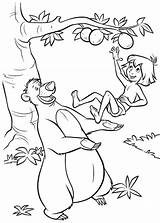 Jungle Coloring Book Mowgli Pages Baloo Mogli Cartoon Disney Throw Pick Fruit Colouring Color Sheets Clip King Kids Books Library sketch template