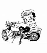 Coloring Boop Betty Motorcycle Pages Biker Thanksgiving Clipart Printable Book Her Bike Colouring Baby Clip Adult Ke Color Berbagi Sitting sketch template