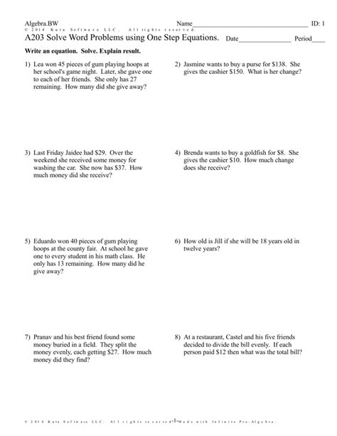 step equation word problems pdfshare