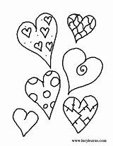 Hearts Valentines Printable Coloring Valentine Popular sketch template