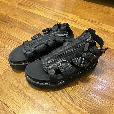 black  marten zip  sandals   tags depop