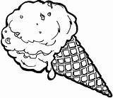 Ice Cream Coloring Cone Clipart Library sketch template